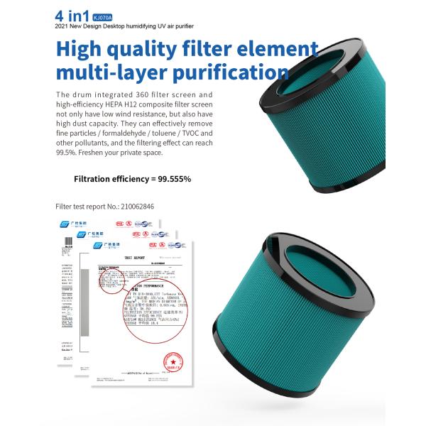 HOMEFISH ABS умный портативный настольный очиститель воздуха с увлажнением