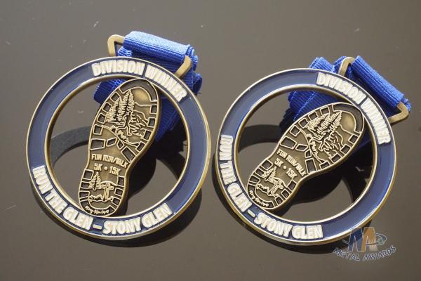 Zinc Alloy Cut Out Sports Metal Medal / Personalised Running Medals