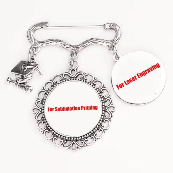 Sublimation Blanks Graduation Photo Charm Memorial Keepsake Brooch Custom Wedding Bouquet Photo Charm