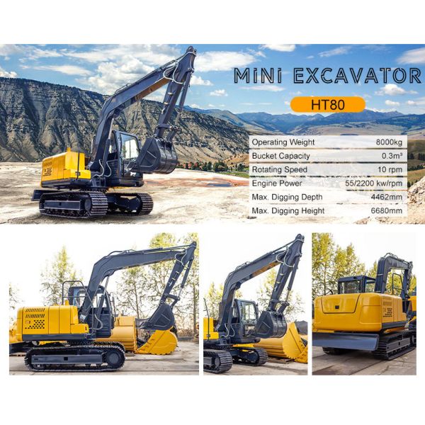 HT60Pro Hydraulic Excavator Hydraulic System and High Strength Structural Design
