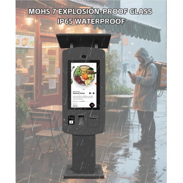 Waterproof High-Brightness 24/7 Operation Self Service Kiosk for Outdoor Payment and Ordering