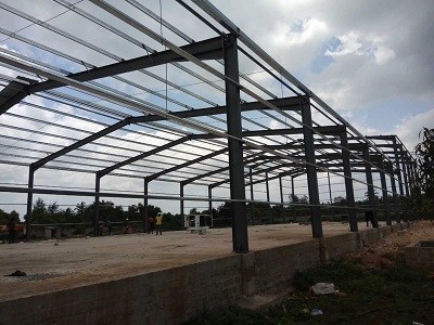 Welding Industrial Steel Frame , Light Steel House Construction Warehouse