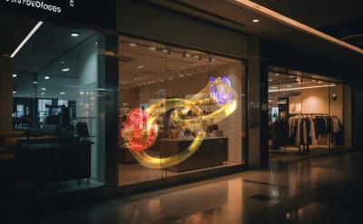 RGBW P6 DC5V Flexible Transparent LED Film Display Screen For Shopping Mall