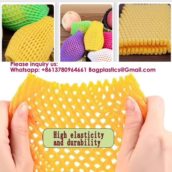 Fruit Foam Mesh Wrap Premium Quality Eco-Friendly Polyethylene Foam Fruit Nets For Fresh Produce Protective Packaging Agriculture Storage Shockproof Foam Protective Cover, Orange, Apple, Pear, Peach