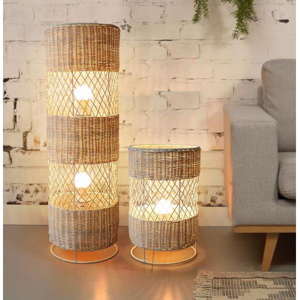 Handmade Led rattan wicker floor lamp For Living Room Decoration