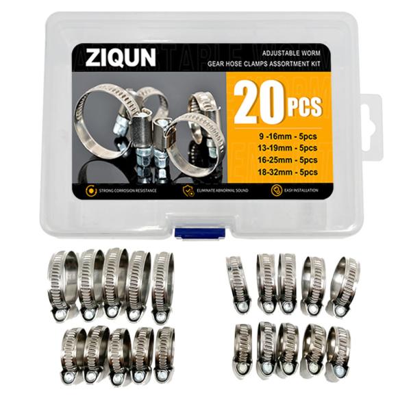 ZIQUN Brand best quality stainless steel ventilation hvac professional gas pipe custom american hose clamp kit suit
