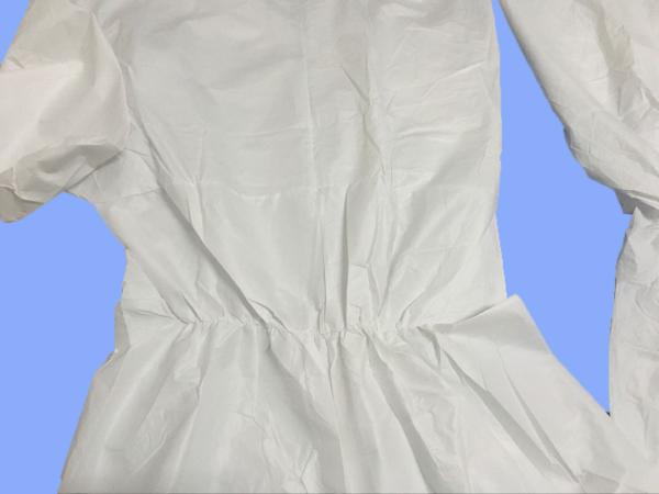 Disposable white micro porous coverall with hood,S-XXL,against dust and oil,Tyvek function