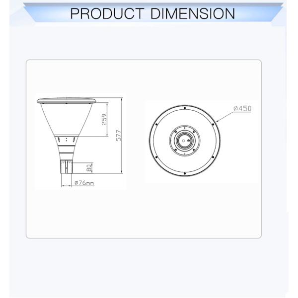 50016h Courtyard 101lm/W 3030 Dusk To Dawn Led Light For Garden Road