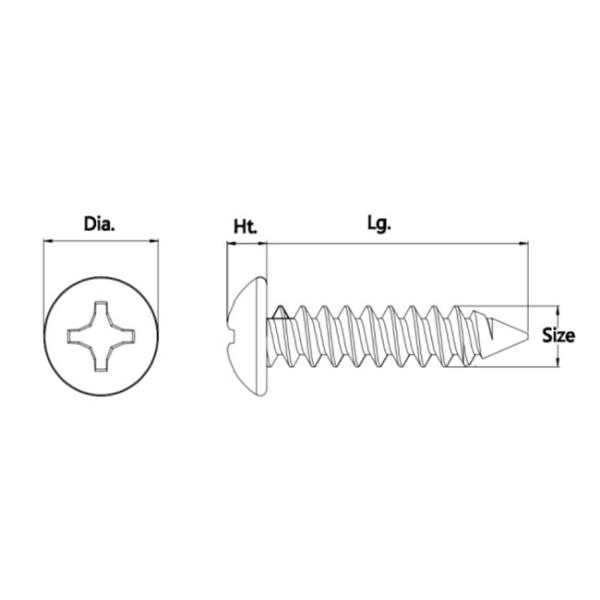M5 Stainless Steel Self Tapping Screws Grade 4.8 4-100mm Length