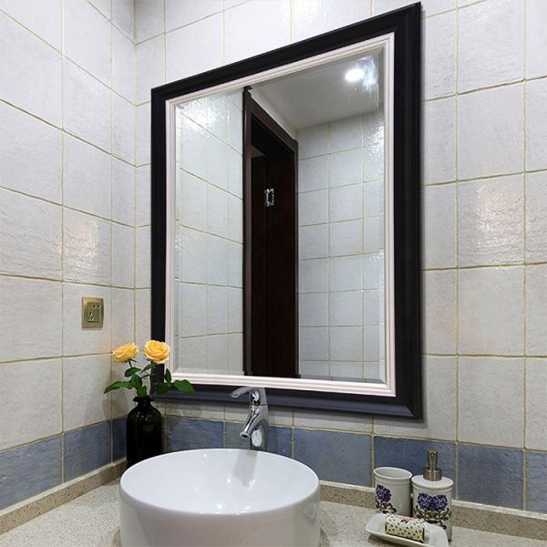 Luxury Baroque Style Full Length Mirror With PS Frame / Copper Free Silver Glass