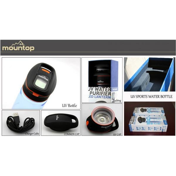 Portable Mountop Outdoor Sports UV Water Purifier & Handy Bottle LED For Camping Hiking