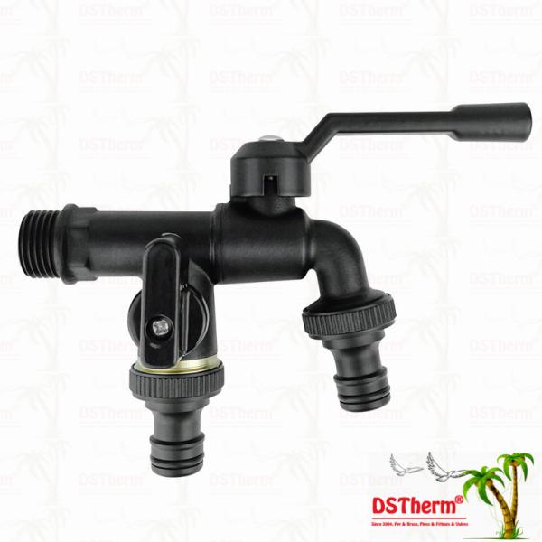 Double Outlet Garden Bibcocks Brass Faucet Brass Tap Valve Water Tap 1/2