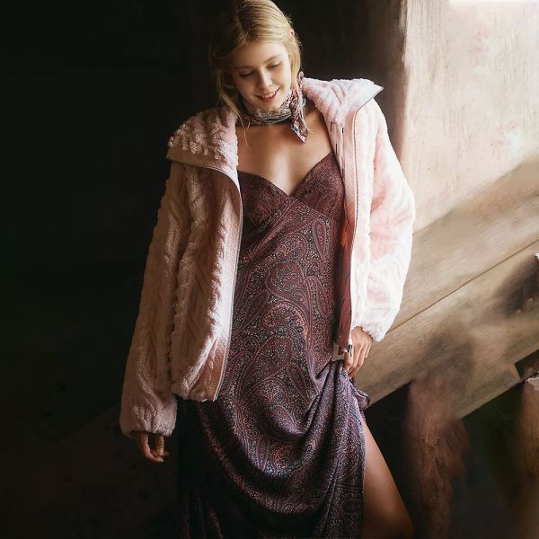 HONGJUN Textured Faux Fur Polar Fleece Jacket