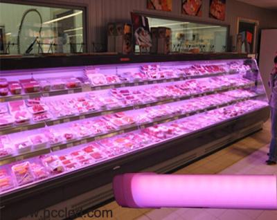 Full plastic T8 LED meat tube lights 1200mm 16W make food looks appetizing (HCC-T812-SS16-03S)