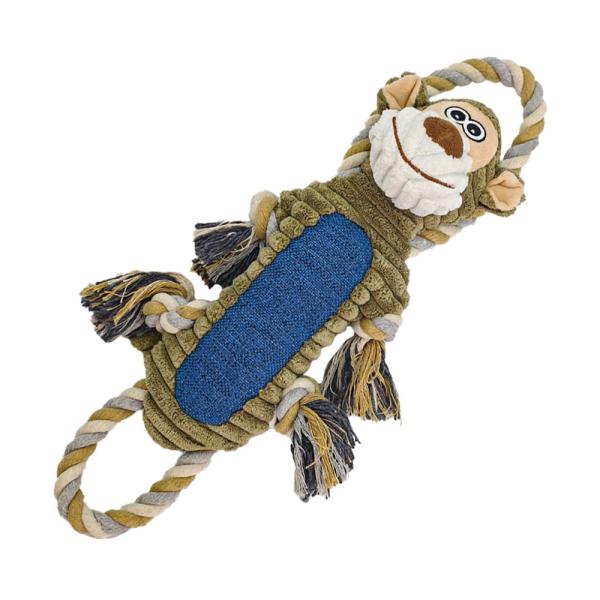 Juguete para perros con chirrido de peluche de mono gracioso – Suave para masticar, tirar y jugar para perros pequeños y grandes