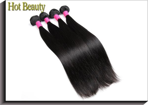 Unprocessed Brazilian Virgin Human Hair Extensions Straight Human Hair Weave Color 1B