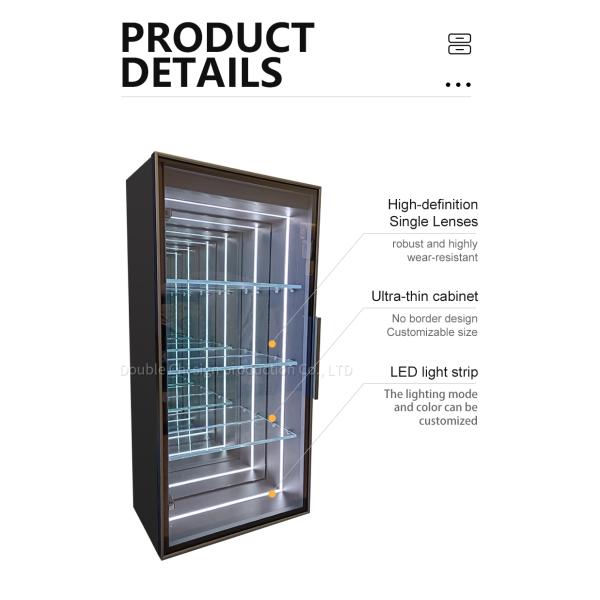 Настраиваемые цвета светодиодного зеркального дисплея для винного шкафа в современном стиле