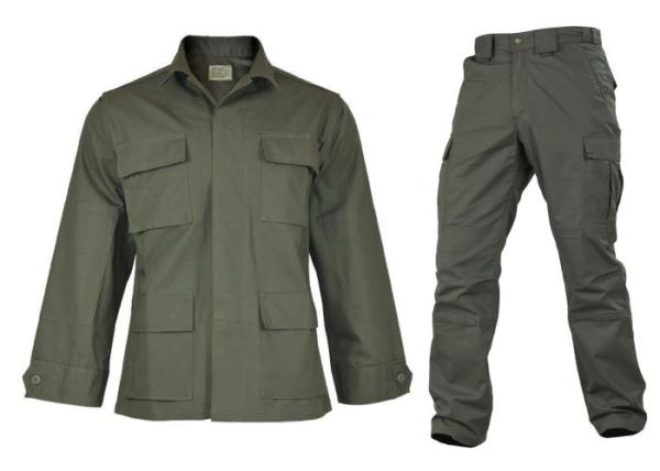 BDU Tear Resistance Military Camo Uniforms CVC5050 Black OD Green Or Khaki