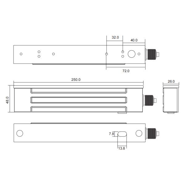 EL280SPW-5 Waterproof 280P magnetic lock with stainless steel series: COPPER(280KG)