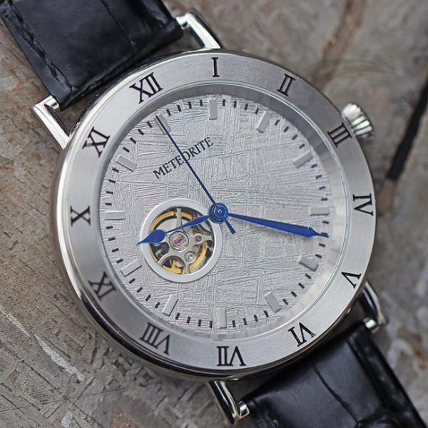 Timeless  Extraterrestrial Meteorite Dial Watch 45mm Automatic Leather Watch
