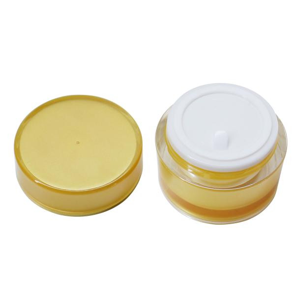 Luxurious Acrylic Plastic Cream Jars 50g Double Layer Round Cosmetic Containers