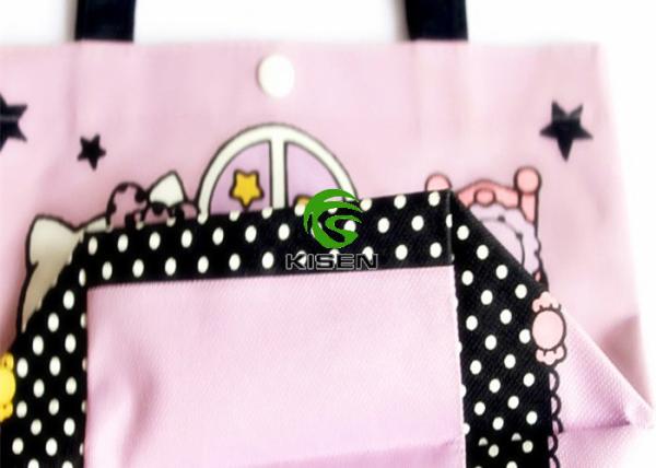 Cartoon Printing Gift Reusable Polyester Shopping Bags With Handle Recycled