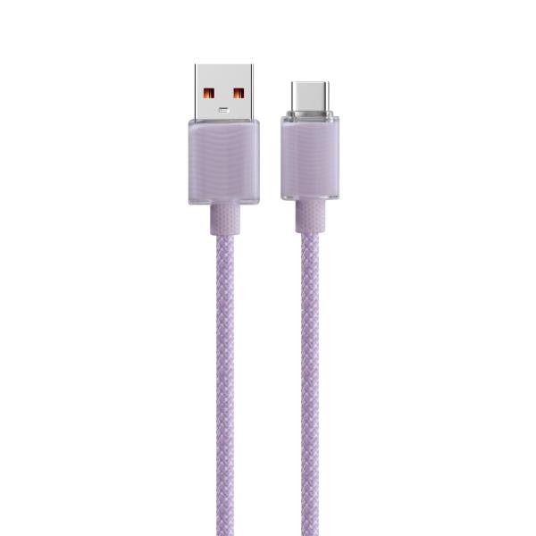 3A Braided A to M to C to L Charging Cable for Mobile Phone Charging Black/White/Purple