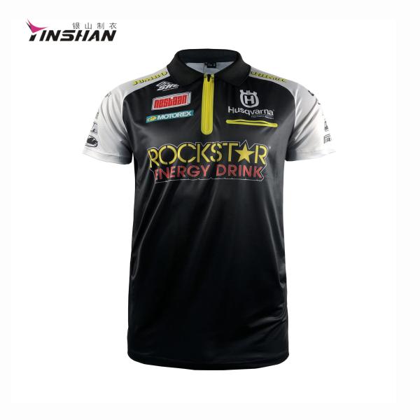Быстрая сухость Сублимационная печать Мужская рубашка Поло рубашка Спортивная одежда Формула 1 Одежда Соревнования