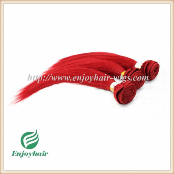 Brazilian 5A virgin remy hair weave ,red color,straight hair extension 10''-26''length