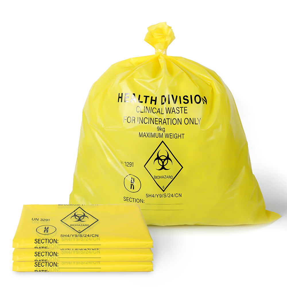 121°C High-Temp Resistant Yellow Medical Waste Bag (HDPE)