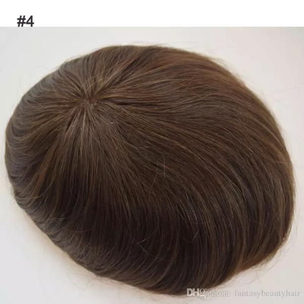 Brown Black Natural Custom Made Hair Units Hair Toupee For Men