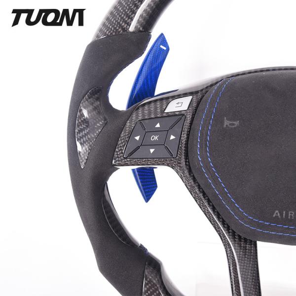 350mm Mercedes Amg Steering Wheel W212 Blue Paddles High Gloss