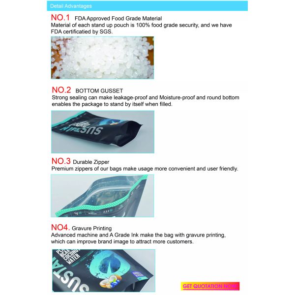 Moisture Proof Frosted Matte Recyclable Ziplock Food Packaging