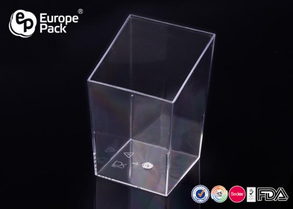 Eco Friendly PS Plastic Square Cups 85ml Food Grade With FDA , LFGB