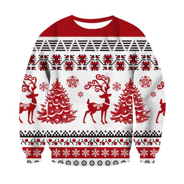 Men's 3D Digital Printing Christmas Long-sleeved Men's Women's Round Neck Sweatshirt