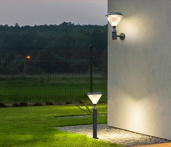Aluminum 20W Solar Powered Lawn Lights Painted Matte Solar Garden Lamps