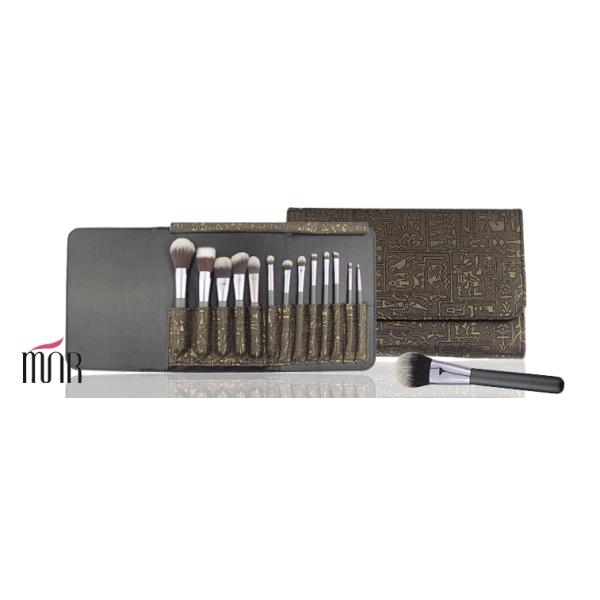 White And Brown Professional Makeup Brush Set For Facial And Eye Makeup