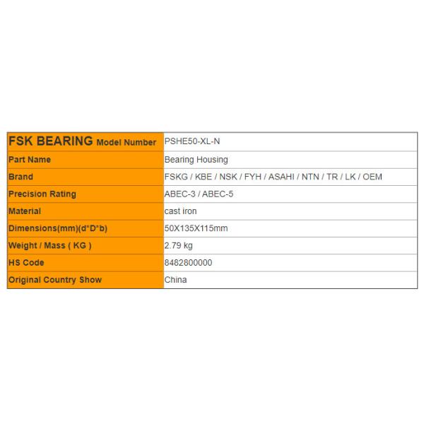 PSHE50-XL-N Radial Insert Ball Bearing with Eccentric Locking Collar, P Seals