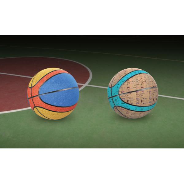28.5 Inches Custom Cork Basketball Eco Printing Anti Slip OEM