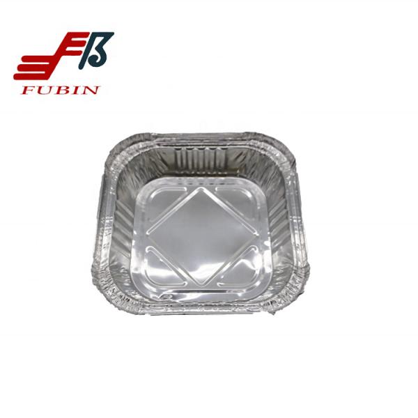 Heavy-duty aluminum foil food container with plastic cover aluminium food packing box