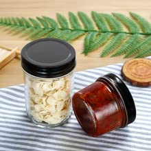 Mini Canning Jars With Black Lids, glass storage jar container Cosmetic, Lotion, Cream, Makeup