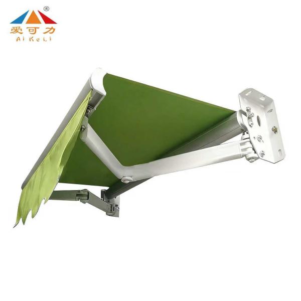 Rust Resistant Retractable Arm Awning 6x 8 With Baked White Paint Curved Arm