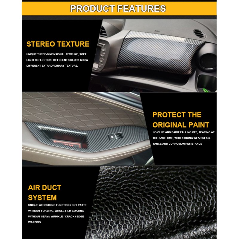 17m Carbon Fiber Film PVC PET Wrap Ppf Film 5d Vinyl