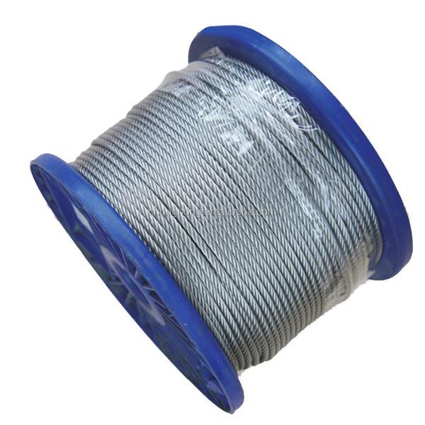1'' 7/8'' Non-Alloy Galvanized Steel Core Wire Rope 6x26 IWRC/6*26 Compacted Swaged for Construction Projects