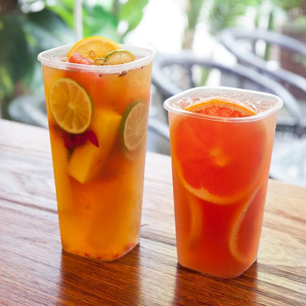 16oz 32oz Disposable Bubble Tea Cups For Juice Non Spill