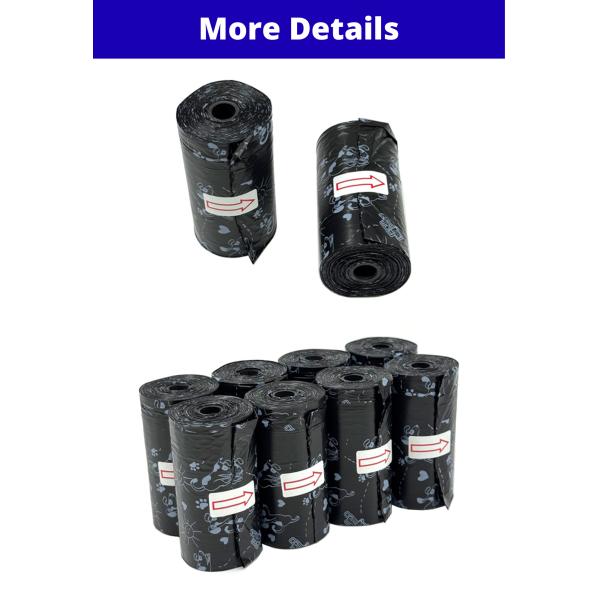 Bolsas para excremento de perro, 8 rollos, bolsa de basura para mascotas, para exteriores, para limpiar y recoger basura