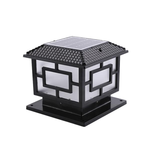 Black Bronze Aluminum Solar Pillar Light Energy Saving Fence Solar Post Cap Lighting