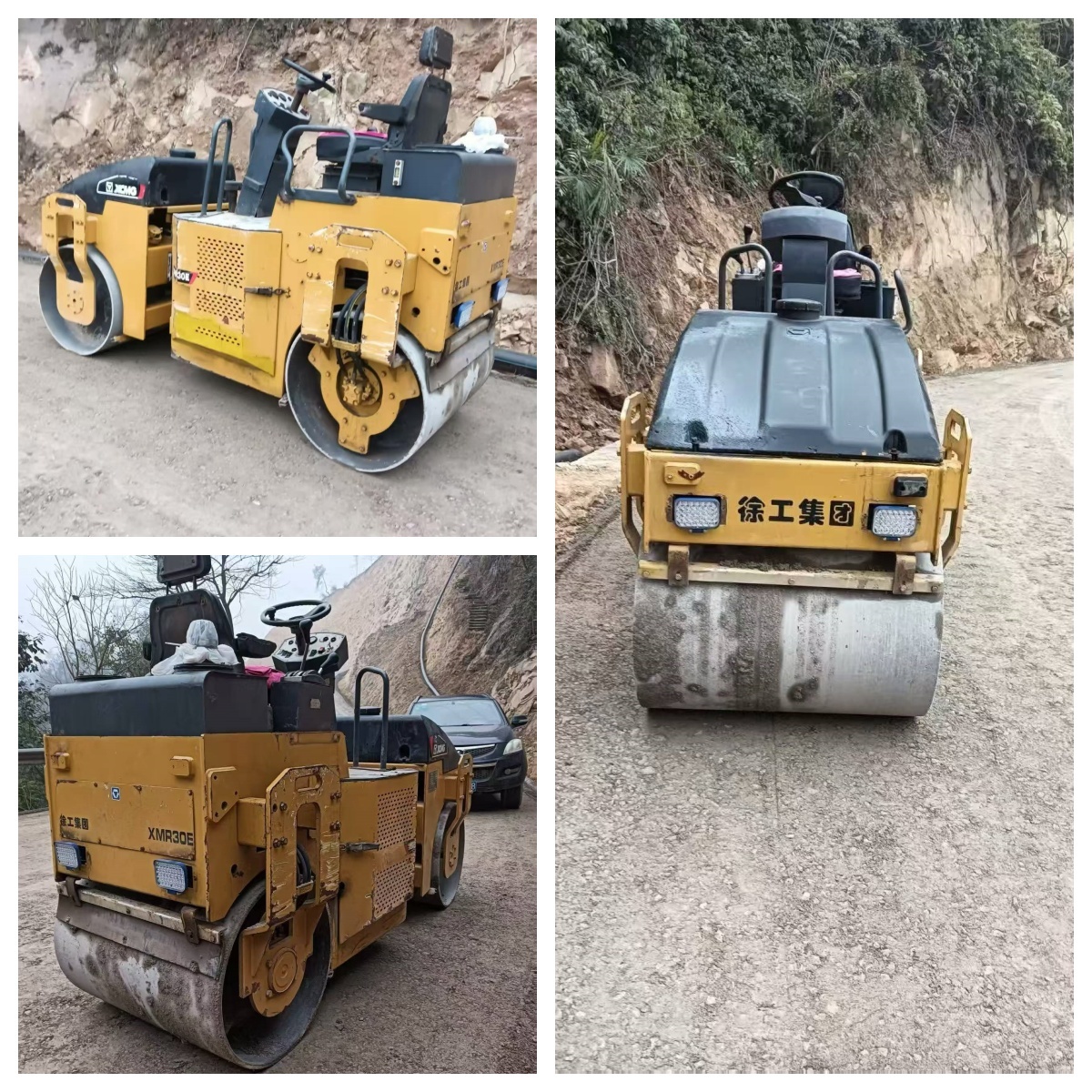 Used XCMG XMR30E Compact Mini Road Roller 1050mm Double Drum Vibratory 3000kg Operating Mass Diesel Engine