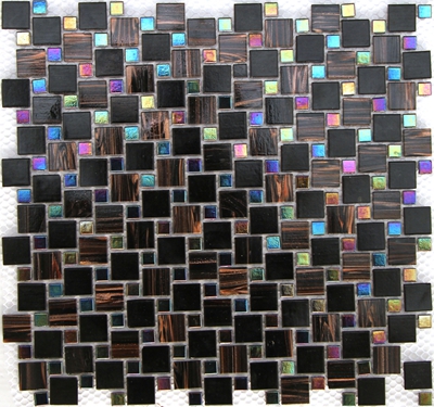 counter top tile aluminum mix glass mosaic tile LAR006