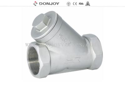 Tipo válvula de SS304/SS316L Y de bola sanitária de Fileter, conexão da linha do filtro BSP do ângulo